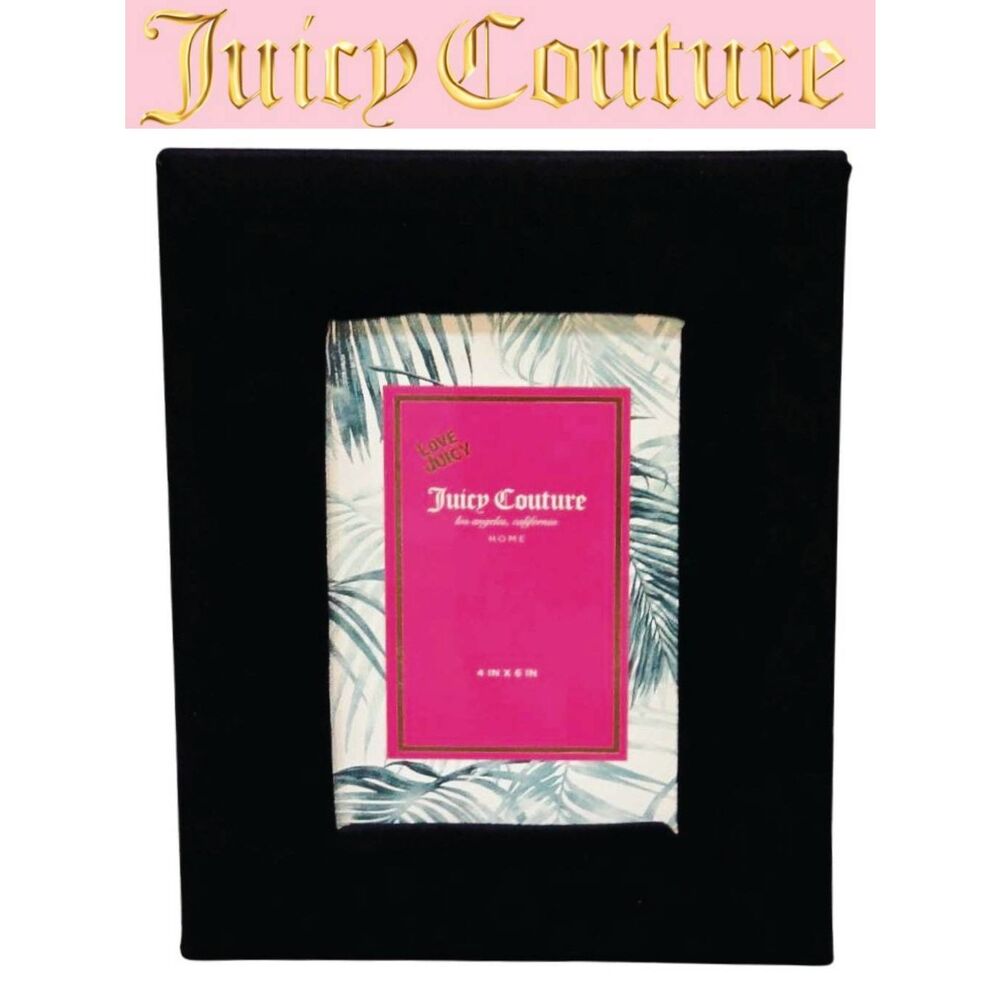Juicy Couture Home Love Juicy Velour 4 x 6 Picture Frame- Black